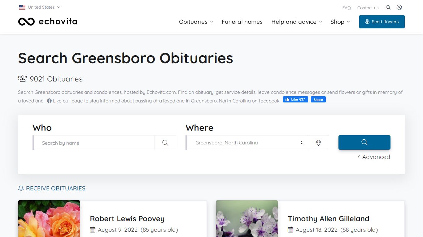 Greensboro Obituaries - Latest Obituaries in Greensboro, NC - Echovita